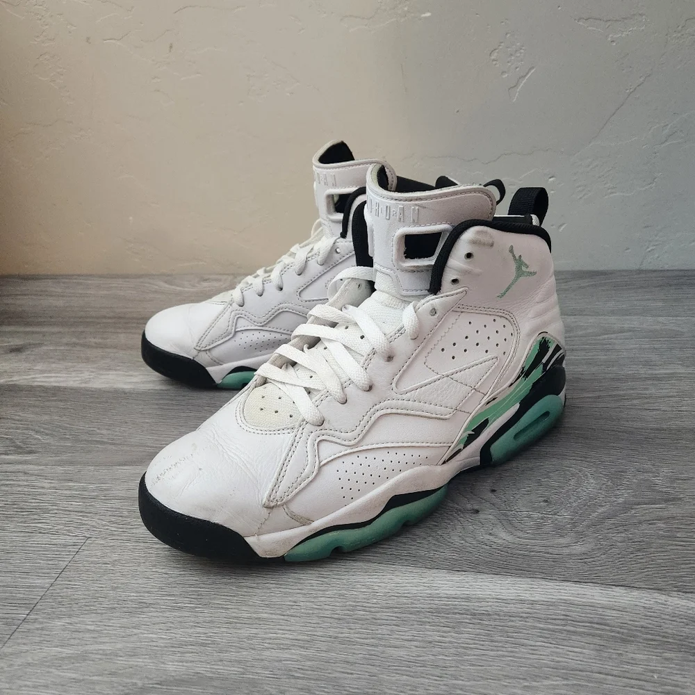 Nike Air Jordan MVP White‎ Green Black Size 9 Jumpman Leather Basketball Unisex